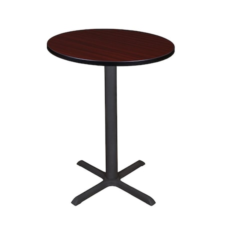 Cain Cain Cafe Tables, 30 W, 30 L, 42 H, Wood, Metal Top, Mahogany TCB30RNDMH